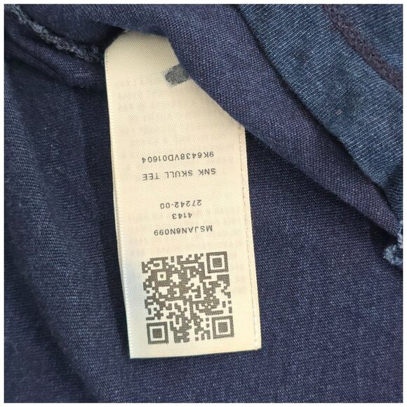 True Religion XXL Distressed Unisex Navy T-Shirt Skull Snake Roses Single Stitch - Picture 11 of 16